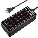 24-Port 100 Watt (20 A) Usb Charging Station, Travel Desktop Usb Rapid Charger, Multi Ports Fast Charger Station Organizer Compatible With Smartphones, Tables, And More Devices
