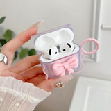 Cute Airpods 4 Clear Case, Girly 3D Bow Design Soft Tpu Protective Shockproof Kawaii Apple Ipod 4Th Generation Cover With Cleaner Kit & Keychain Girls Women