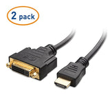 Cable Matters 2-Pack Bi-Directional HDMI to DVI Male to Female, DVI to HDMI Female to Male Cable Adapter - 5 Inches
