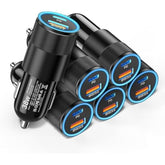 6 Pack Usb C Car Charger, 38W Dual Usb-C + Usb-A Car Charger Adapter Fast Charge Pd/Qc 3.0 Cigarette Lighter Adapter Usb Charger Plug For Iphone 16/15/14/13/12/11/Pro Max, Ipad, Samsung,Pixel