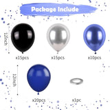 Blue, Black & Silver Latex Balloons – Metallic Party Decor for Birthdays, Showers and Events