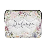Have Faith Believe Christian Rose Flowers Laptop Sleeve Case 13, 13.3, 14 Inch, Computer Cases For Pad Tablet, Waterproof Briefcase Bag