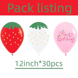 30 Pcs Strawberry Latex Balloons Sweet Berry First Birthday Decorations