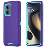 Phone Case For Motorola Moto Edge 5G 2024 Case, Heavy Duty Shockproof & Dropproof 3-Layer Cover Phone Case For Motorola Moto Edge 2024 (Purple)