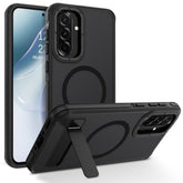 Compatible With Samsung Galaxy A36 Magnetic Case, Galaxy A36 Magsafe Cases Translucent Matte Scratch-Resistant Back Shockproof Invisible Folding Kickstand Case For Samsung A36 5G 6.7'', Black