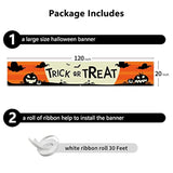 Trick or Treat Banner 120x20 Inch Halloween Pumpkins Bats Yard Party Decor