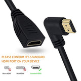 8K Hdmi Extension Cable, Short 8K Hdmi 90 Degree Right Angle Male To Female Hd
