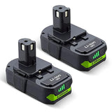 2-Pack 3.6Ah P108 18V Lithium Batteries Compatible with Ryobi One+ Tools