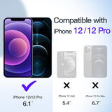 Wallet Case For Iphone 12/12 Pro 6.1-Inch With Card Holder, Dual Layer Shockproof Protective Phone Cover, Sliding Hidden Slot (Purple)