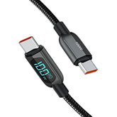CableCreation 3.3FT USB C to USB C Cable PD 100W with LED Display, Braided USB