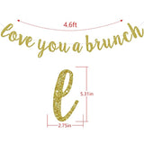 Love You A Brunch Banner Pre-Strung Black Gold Glitter Bridal Shower Party Decor
