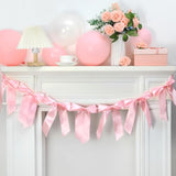 Pink Bow Garland Banner For Bachelorette Party Decorations Pink Bowknot Hanging Garland Banner Coquette Birthday Party Supplies For Wedding Bridal Shower Engagement Baby Shower Favors