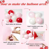 Pink And Red Balloon Arch Kit With Red Light Pink Sand White Green Long Balloons For Baby Shower Birthday Party Decorations
