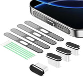 USB-C Dust Plug 4-Pack with Speaker Cover for iPhone 15/16 Series Black
