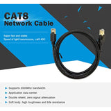 Cat8 Ethernet Cable, 6Ft Supper Speed 26Awg 40Gbps, 2000Mhz With Gold Plated R