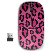 2.4G Ergonomic Portable Usb Wireless Mouse For Pc, Laptop, Computer, Notebook With Nano Receiver (Hot Pink Leopard Animal Print)