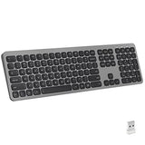 2.4Ghz Wireless Keyboard With Number Pad Full Size Design For Laptop Desktop Pc Tablet, Windows Ios Android - Grey