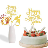 12 Pcs Gold Red Happy New Year 2026 Centerpiece Sticks