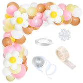 153 Pack Daisy Groovy Balloon Garland Arch Kit Boho Flower Birthday Party Decorations