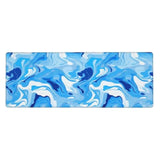 Gaming Mouse Pad Liquid Art Blue Marble Non-Slip Rubber Base Extended Mousepad With Stitched Edges Keyboard Computer Laptop Mat For Gamer Desktop Office Home 31.5 X 11.8 In
