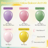 131Pcs Wildflower Floral Balloon Arch Garland Kit With Purple Dusty Pink Sage Green Light Pink Mustard Yellow Latex Balloons For Baby In Bloom Wildflower Graden Baby Shower Party Decorations