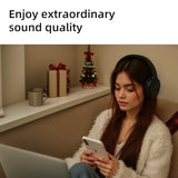 Active Noise Cancelling Headphones, Wireless Bluetooth Over Ear Headphones, Hi-Res Audio, Deep Bass, with mic, Foldable Lightweight Headset, Suitable