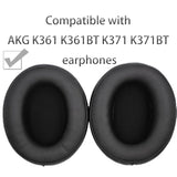 K361 Replacement Ear Pads Compatible With Akg K361 K361Bt K371 K371Bt Headphones, Earpads Cushions With Soft Protein Leather And Memory Foam (Black)