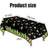3Pcs Hey One Bear Sensory Fruit Theme Table Cover Decorations 54 X108 Inch Dancing Fruit Disposable Plastic Tablecloths For Kids Birthday Baby Shower Summer Fruit Hawaii Party Decorations Supplies