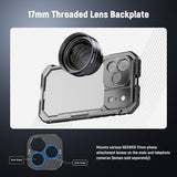 Phone Cage Compatible with iPhone 17 Pro Max, Quick Release Video Rig Stabilizer Accessories with 67mm Filter Ring, 17mm Lens Backplate, T Mount