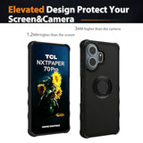TCL NxtPaper 70 Pro 5G Phone Case Cover with Tempered Glass Screen Protector, 2MM Thickening Super Protection, Ring Support, Black
