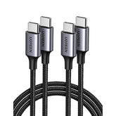 UGREEN USB C to USB C Cable 10FT, 60W 2-Pack USB C Cable Nylon Braided Type C Cord for iPhone 17/16, Galaxy S25/S24/S22, Pixel 8/7, MacBook Air/Pro, Dell XPS, iPad Pro/Mini/Air, Switch, Steam Deck