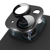 iPhone 15/15 Plus Camera Lens Protector, 9H Tempered Glass with Metal Ring, Black