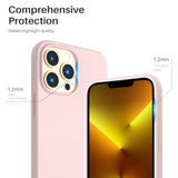 Compatible With Iphone 13 Pro Max Case 6.7", Slim Liquid Silicone 3 Layers Full Covered Soft Gel Rubber Case Cover 6.7 Inch-Chalk Pink