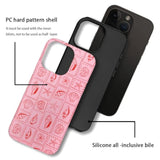 Case For Iphone 16 Pro,Frosted 2-Layer Durable Case For Girl Women,Pink Seashells Stamps Beachy
