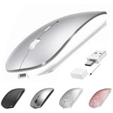 Bluetooth Wireless Mouse Usb C For Macbook Air Pro Imac Laptop Desktop Computer, Wireless Rechargeable Silent C Mouse For Mac Desktop/Ipad/Surface Pro (Bt5.2/3.0, 2.4G Usb A, Type-C Receiver)
