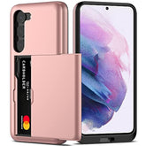 For Samsung S23 Case With Card Holder 5G 6.1 Inch Slim Dual Layer Heavy Duty Protective For Galaxy S23 Case Hidden Card Slot Wallet Case For Samsung S23(Rose Gold)