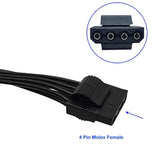 5 Pin To 3X 4 Pin Molex Hard Drive Hdd Power Adapter Cable Only For Cooler Mas