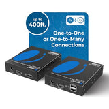 4K Kvm Hdmi Extender Over Ip Cat6 4K@60Hz One To Many Upto 400 Feet, 2 Usb 1.1 Loop Out - Send To Multiple Location Over 1G Switch (Ex-500-Kvm)