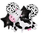 5PCS Cow Foil Balloons Cow Shape Mylar Foil Balloon Baby Shower One 1st Birthday Barnyard Farm Animal Theme Party Decorations