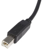 StarTech.com 1 ft USB 2.0 A to B Cable - M/M - USB cable - USB (M) to USB Type B (M) - USB 2.0 - 1 ft - black - USB2HAB1
