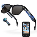 AI Smart Glasses with 800mp Camera Real-Time Translation in 139 Languages,1200p Video Recording,Open-Ear Audio,Object Recognition for iOS Android