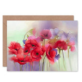 Flowers Dreamy Poppies Greeting Card With Envelope Inside Premium Quality
