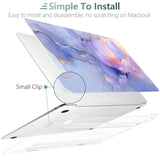 For Macbook Air 13.3 Inch Case 2021 2020 2019 2018 Release M1 A2337 A2179 A1932 With Touch Id, Plastic Hard Shell Case & Keyboard Cover & Type C Adapter, Blue Marble