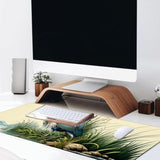 Blue Heron Large Gaming Desk Mat,Rubber Non-Slip Bird Nature Mouse Pad,31.5X11.8X0.12In Extended Detailed Wildlife Rustic Classic Mousepad,Game Lover Mice Pads Gifts,Office Home Deskmat Decor