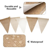 Pre-Strung Burlap Pennant Banner, 39Ft Linen Triangle Flag Bunting, 36Pcs Pennant Banner Bunting Garland For Birthday, Wedding, Camping, Rustic Boho Theme Party Decorations