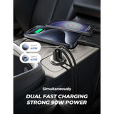 Usb C Charger Cable 5-Pack & 90W Usb C Car Charger,All Metal Super Fast Charging