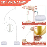 8.2Ft & 6Ft Balloon Arch Stand, Free Bending Top Balloon Arch Kit, Half Arch Balloon Stand With Base For Floor, Balloon Column Kit For Wedding Birthday Party Baby Shower Halloween Decorations