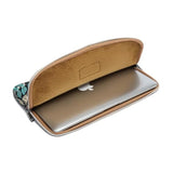 XSKN Colorful Leaf Canvas Fabric Stylish Print Style Zipper Tablet Laptop Sleeve for MacBook HP Samsung Dell Acer Asus Lenovo Notebook and Other laptops (13 inch), Black