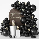 125 Pcs Black Latex Balloons Various Sizes Party Decorations