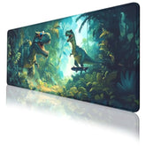 Funny Dinosaur Gaming Mouse Pad, Cartoon Jungle Jurassic T-Rex Desk Mat, Non-Slip Xl Computer Big Mouse Mat With Keyboard Pad For Work, Gamer, Office, Home 31.5 X 11.8 Inch